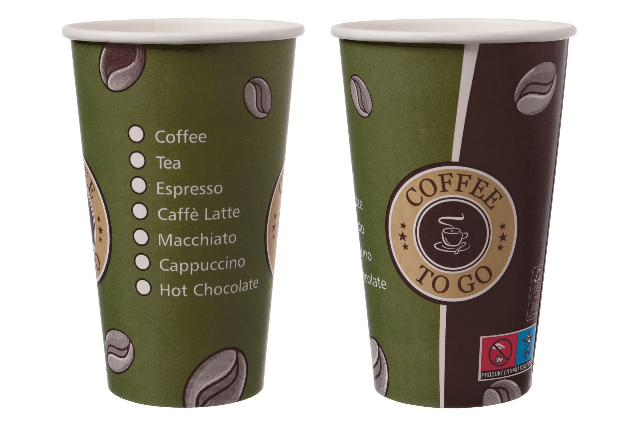 Coffee to Go Becher einwandig 400 ml (16oz)